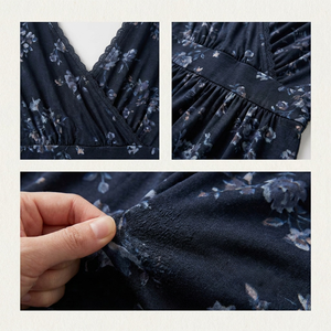 Vestidos Africanos para Mujer, Tallas Grandes, Estampado Floral Personalizado, Vestido Maxi con Cuello en V, Manga Corta, Corte en A, Tela Elástica, ODM, Tallas S-5XL - Product Image 2