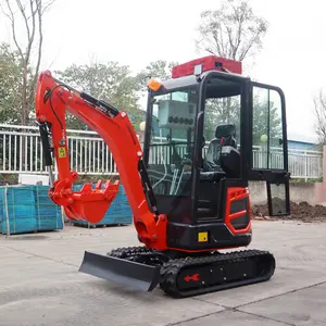 Free Shipping 1000kg Fully Hydraulic Digger Small Mini Excavator 1ton Digging Machine With Cabin