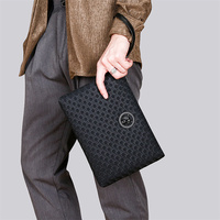 Pochette pour homme, élégante et décontractée, motif nid d'abeille, sac à main grande capacité, portefeuille enveloppe pour homme