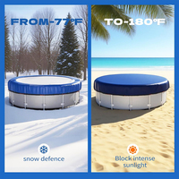 Couverture de piscine industrielle OEM ODM en gros, 21 pieds, ronde, triple, imperméable, tissée, coupe-vent, en PE, protection UV, 200 GSM, pour l'hiver