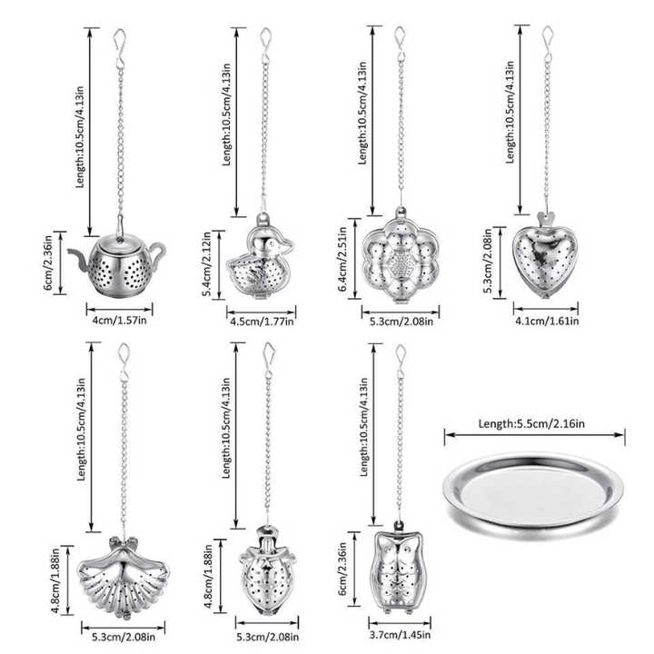 Multiple Designs 304 Stainless Steel Chain Tea Infusers