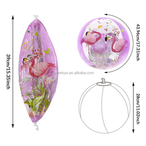 Joyee - 4 Estilos de Pelotas de Playa Inflables Impresas en <span class=keywords><strong>3D</strong></span>, Juguetes de Piscina de PVC sin Ftalatos con Diseño de Animales y Frutas para Niños, Diversión Acuática de Verano - Product Image 6