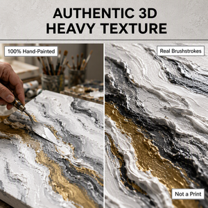 <span class=keywords><strong>Peinture</strong></span> à l'huile abstraite à effet marbré peinte à la main, design veiné <span class=keywords><strong>noir</strong></span>, <span class=keywords><strong>blanc</strong></span> <span class=keywords><strong>et</strong></span> or, peintures murales de <span class=keywords><strong>paysage</strong></span> - Product Image 6