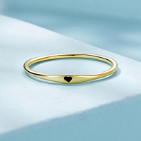 Vente en gros 100% Bague coeur simple en argent sterling 925 Bijoux fins Cadeau de mariage pour femmes Taille de fête 5-10 Marque SCR468