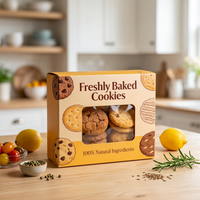 Scatola per Biscotti Personalizzata con Finestra, Pieghevole e Riciclabile, per Asporto e Confezioni Alimentari