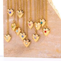 Collier médaillon personnalisé avec photo, signe astrologique et pierre de naissance, album photo cœur d'amour, bijoux minimalistes