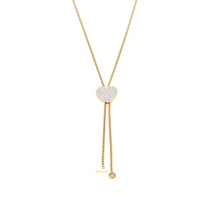 Wholesale Stainless Steel 18K <strong>Gold</strong> Plated Tassel Heart Bamboo Long Sweater Necklace 5A Sparkling Zircon All Match Womens <strong>Jewelry</strong> - Product Image 5