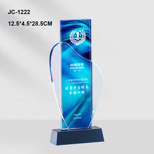 Jadevertu COLOR PRINT <span class=keywords><strong>Glory</strong></span> trofeo Premio Regalo de negocios azul placa de vidrio Premio personalizado - Product Image 6