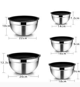 Bol à <span class=keywords><strong>salade</strong></span> en acier inoxydable de haute qualité avec couvercle hermétique ensemble de bols gigognes en métal pour la cuisine - Product Image 5