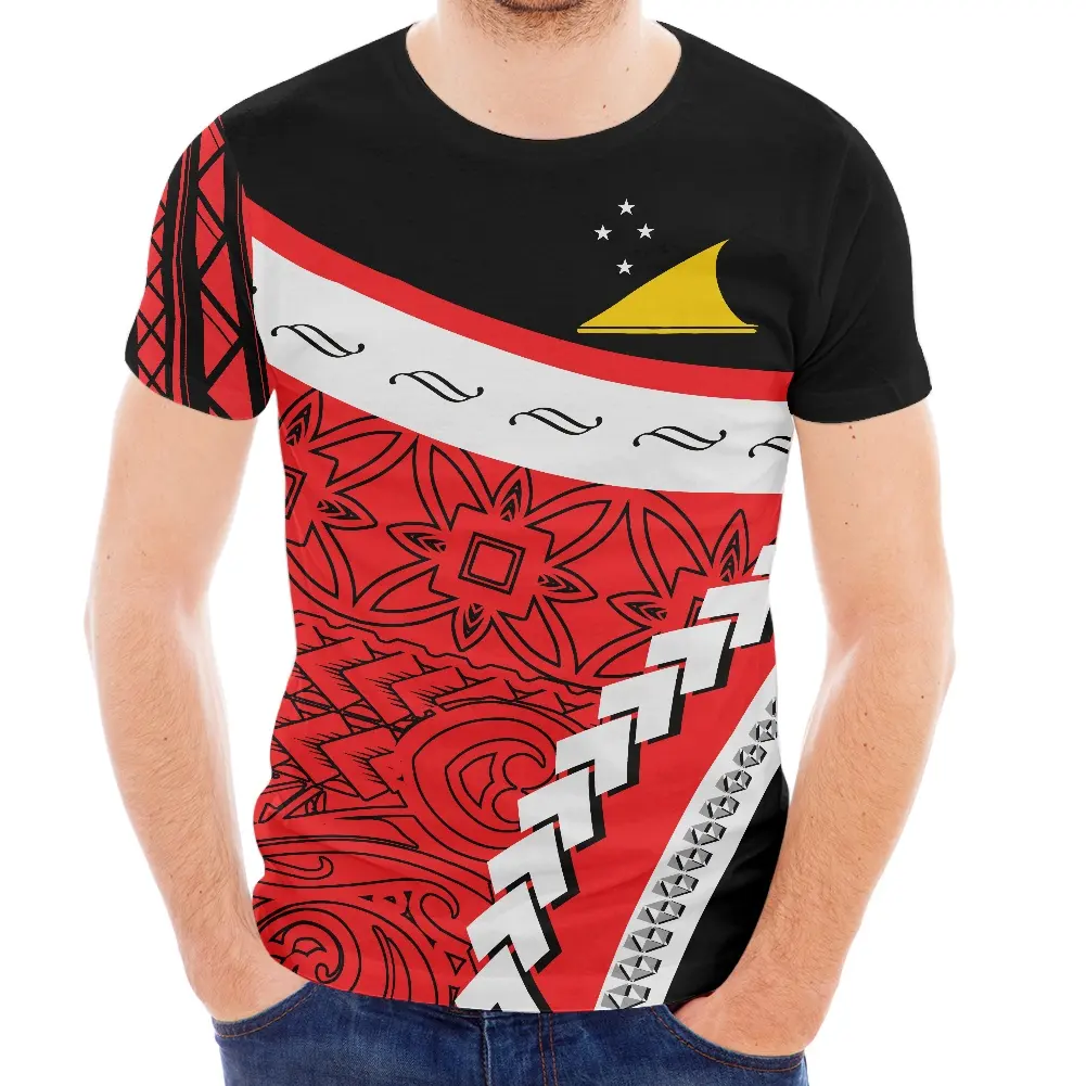 Print On Demand Tokelau Flagge T-Shirt für Männer Freizeit kleidung Großhandel HipHop Streetwear Sport Männer T-Shirt Kurzarm Tops