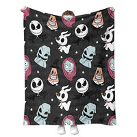 Couverture polaire à motif de dessin animé pour Halloween et Noël, imprimée sur mesure, douce et chaude, pour canapé, lit ou comme couette – Vente chaude