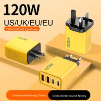 Chargeur à Charge Rapide Multi-Ports 4-en-1 120W Double TYPE-C + Double USB avec Utilisation Casque pour Téléphones Mobiles Vente en Gros JP
