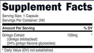 OEM/ODM Ginkgo Biloba 120mg, 60 capsules - Extrait de Ginkgo Biloba extra fort - Favorise une circulation sanguine cérébrale saine - Product Image 2