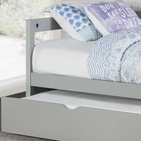 Lit pour enfants moderne de taille double avec cadre de lit gigogne, en bois de pin massif durable, support à lattes réglable pour la chambre à coucher, le salon