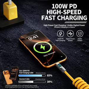 <span class=keywords><strong>สาย</strong></span>ชาร์จเร็วแบบดิจิตอล LED 100w USB-<span class=keywords><strong>C</strong></span>-Type <span class=keywords><strong>C</strong></span> พร้อมโลโก้ OEM ดีไซน์ใหม่ล่าสุด ผลิตจากโลหะผสมสังกะสีและซิลิโคนแท้สำหรับ Type-<span class=keywords><strong>C</strong></span> - Product Image 3