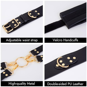 <span class=keywords><strong>BDMS</strong></span> cuero BDSM Bondage Set esclavo arnés Cross Lock esposas pierna tirantes liguero coqueteo juguetes sexuales para mujeres adultos - Product Image 4