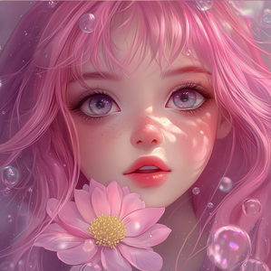 رسم ماسي ماسي جميل وردي زهرة 5D- - Product Image 2