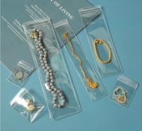 Sac de rangement auto-scellant en PVC transparent épaissi pour bijoux (boucles d'oreilles et colliers) avec fermeture anti-oxydation
