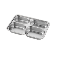 Ensemble de plats de service compartimentés Liyunda en acier inoxydable 304 de qualité alimentaire, modernes, écologiques et durables, pour la rentrée scolaire (Modèles