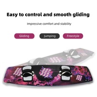 Planche de kitesurf Twin-Tip en fibre de carbone composite, sangles de fixation pour wakeboard, 142 cm, légère, durable, colorée, pour adultes, convient aux débutants