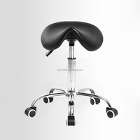 Großhandel hochwertige Salon möbel Leder Sattel hocker Friseurs tuhl mit Rädern