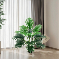 Feuille verte Palmier artificiel décoratif d'intérieur en plastique Décoration de chambre d'hôtel Plantes vertes uniques et élégantes