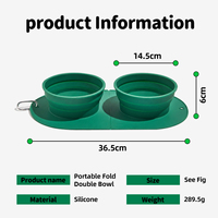 Ensemble de bols pour animaux de compagnie en silicone ovale portable, pliable, pour chien et chat, pour nourriture et eau, pour les voyages et les sorties