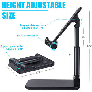 Soporte portátil para teléfono móvil, manos libres, ángulo de altura ajustable para todos los teléfonos móviles, iPhone,Switch,<span class=keywords><strong>iPad</strong></span>, tableta - Product Image 4