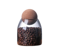 Pot en verre borosilicate soufflé à la main avec bouchon en liège, capacité 1-3L, pour le stockage des grains de café et la fraîcheur en cuisine