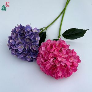 Fleur artificielle d'hortensia frais en soie, branche unique, gaufrée, pour décoration de mariage - Product Image 3