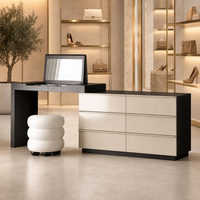 Meuble de toilette moderne en contreplaqué pour chambre à coucher, avec rangement intégré, design extensible, hauteur réglable, table de maquillage écologique pour bureau