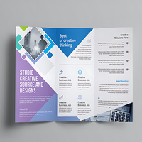 Folleto de impresión a todo color de doble cara, personalizado, plegable