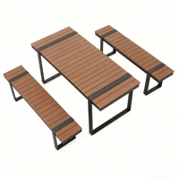 Ensemble de table et de chaises de salle à manger d'extérieur en alliage d'aluminium moderne, modèle ETS, pour cour, villa, hôtels et installations de loisirs, fabriqué en Chine