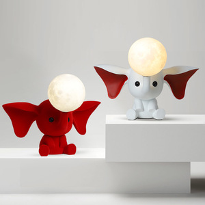 Creative Children Novelty Bedside <strong>Lamps</strong> Atmosphere Led Moon Light Re sin Cartoon <strong>Elephant</strong> <strong>Table</strong> <strong>Lamp</strong> - Product Image 1