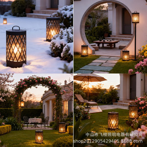 Lampe solaire d'extérieur étanche IP65, luminaire décoratif pour jardin, villa, cour, balcon, terrasse, éclairage paysager d'ambiance - Product Image 4