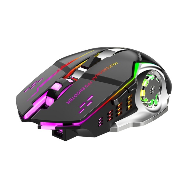 BAJEAL Sport Gaming Racing Charging 7-color Backlight Breath Comfort Gamer Mice Rechargeable Wireless Gaming Mouse