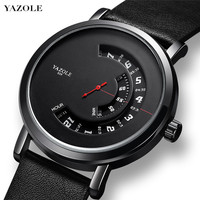 Yazole 511 Hommes Quartz Montres Hommes D'affaires Classiques Date Automatique Montre Homme En Cuir Souple Bande Mari Patron Amoureux Cadeau Montres