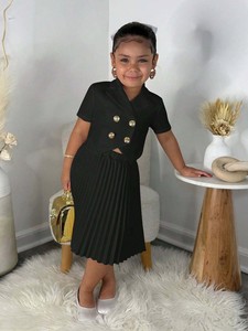Conjunto <span class=keywords><strong>de</strong></span> Dos Piezas <span class=keywords><strong>de</strong></span> Blazer <span class=keywords><strong>de</strong></span> Manga Corta y Falda Plisada para Niñas, <span class=keywords><strong>Ropa</strong></span> Infantil <span class=keywords><strong>de</strong></span> Verano, Novedad <span class=keywords><strong>de</strong></span> 2026 - Product Image 5
