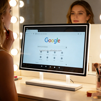 Miroir Magique LED Portable Intelligent avec Analyse de la Peau par IA, Système Android Tactile, Affichage HD Moderne pour Salle de Bain, Musique Bluetooth