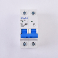 Disjoncteur 16A MCB DZ47-63 C16 Type C 6kA 1P-4P 250V 50/60Hz Rail DIN Prise domestique Éclairage CE IEC60898-1 IP20/IP40
