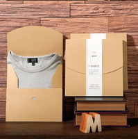 Boîte d'emballage en papier kraft avec logo personnalisé, boîte en papier de luxe pour chemise, chaussettes, sous-vêtements, vêtements, emballage cadeau