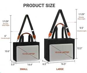 Travel College Office Crossbody Work <b>Laptop</b> Bag Women Canvas Tote Bag with Mutil Pockets - Product Image 2