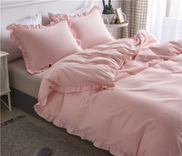 Jsdnantong — parure de lit blanc en microfibre, taille américaine 100% Polyester, volants