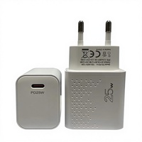 Cargador Rápido PD Tipo-C de 25W con Enchufes EU/US para Laptop, Teléfono Móvil, Auriculares y Reloj Inteligente, Adaptador Universal de 5V/3A
