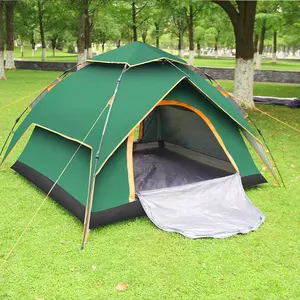 Tente de camping étanche à double couche, camping d'extérieur, à ouverture rapide, pour 3 à 4 personnes, automatique, livraison directe, usine