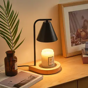 Lampe chauffe-bougie de table de fusion de cire d'aromathérapie de luxe en gros avec abat-jour en verre lampe électrique de fusion de bougie de décoration intérieure
