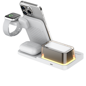 Station de charge multifonctionnelle 5 en 1 avec affichage numérique LED et horloge pour <span class=keywords><strong>iPhone</strong></span>, Samsung, iWatch, écouteurs et autres appareils - Product Image 5
