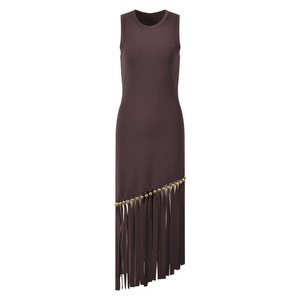 Nouvelle Robe Moulante Sans Manches en Maille pour Femme 2026 avec Franges Asymétriques et Rivets – Tenue de Soirée Audacieuse pour Club - Product Image 2