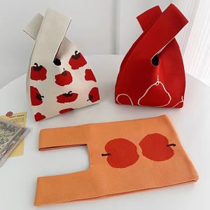 تصميم الأزياء-حقائب كروشيه حقيبة حمل 20*35 صغيرة للتسوق-حقائب يد بالفراولة-حقائب معصم للفاكهة - Product Image 2