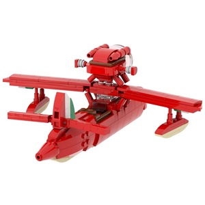 Ensemble de blocs en plastique ABS MOC1567 Hikoutei Jidai Anime Porco Rosso Seaplane, 328 pièces, jouet éducatif d'assemblage pour enfants - Product Image 3
